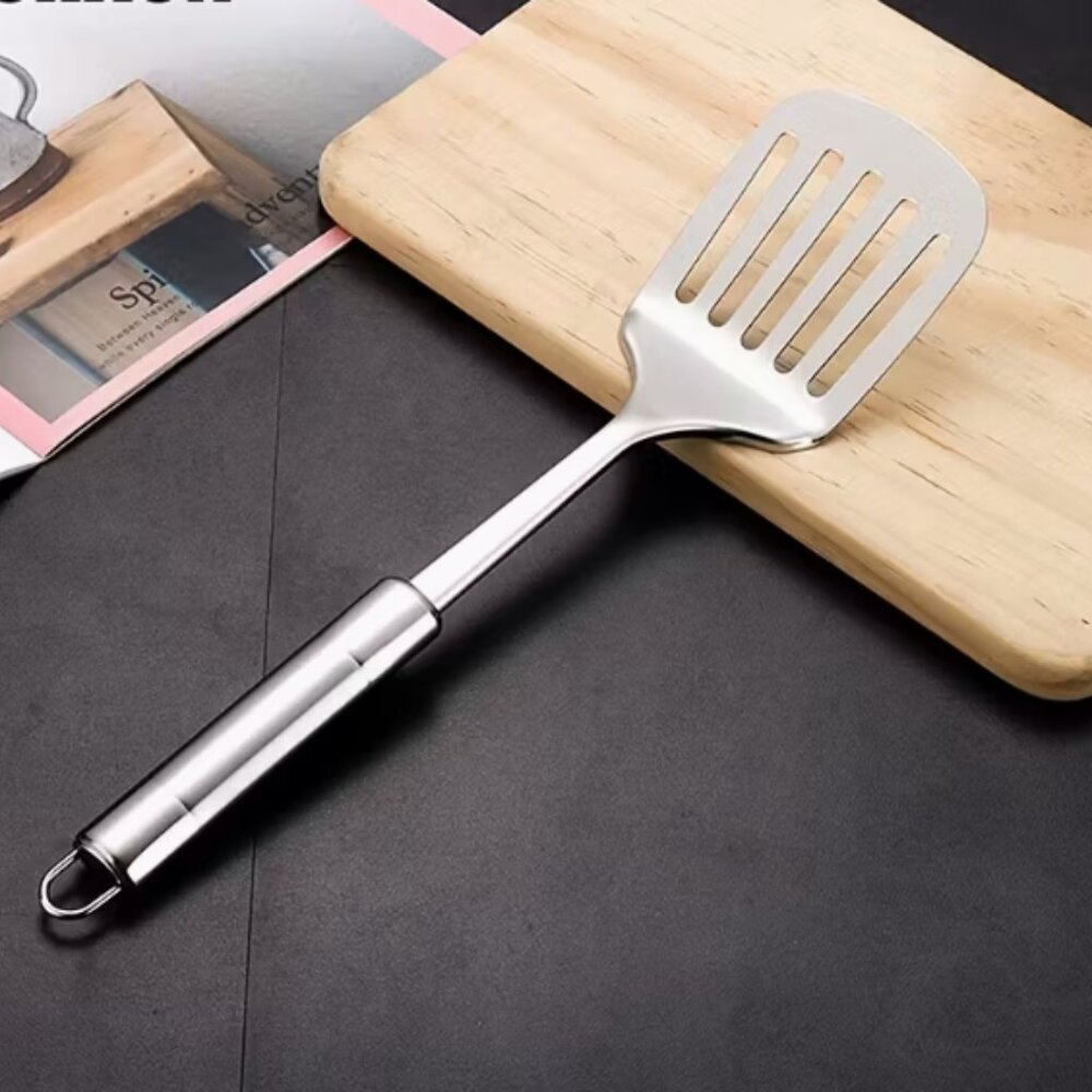 Premium Spatula Stainless Steel 13.39" Long Handled Easy to Grip Cooking Spatula